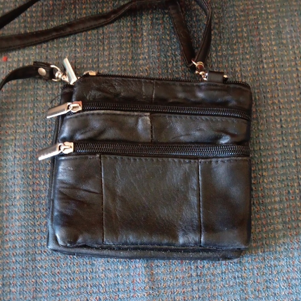 Black Leather Crossbody Bag